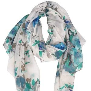 Lightweight Travel Scarf Peony Print
